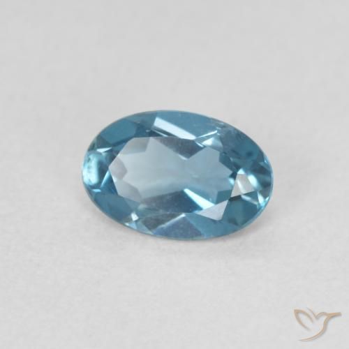Topazio Blu London naturale da 0.54 ct, Ovale, VVS-VS