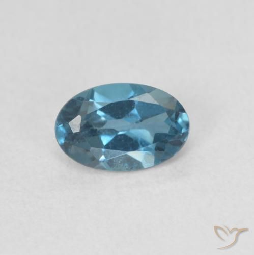 Topazio Blu London naturale da 0.58 ct, Ovale, VVS-VS