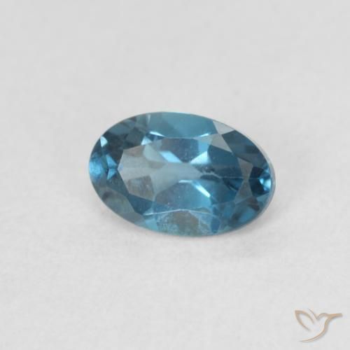 Topazio Blu London naturale da 0.58 ct, Ovale, VVS-VS