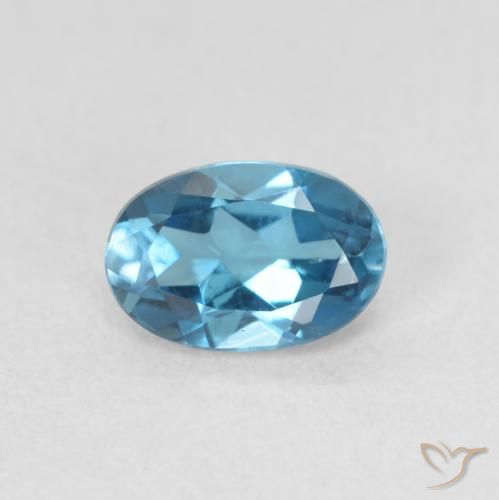 0.60ct Naturale Blu London Topazio, Ovale, VVS-VS