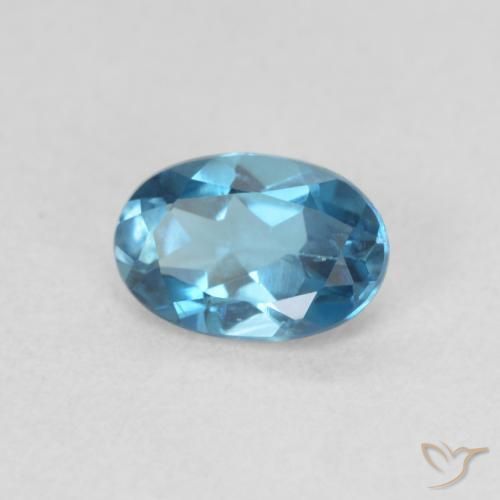 Topazio Blu London naturale da 0.60 ct, Ovale, VVS-VS