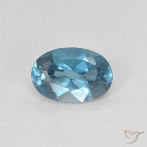 Topazio Blu London naturale da 0.61 ct, Ovale, VVS-VS
