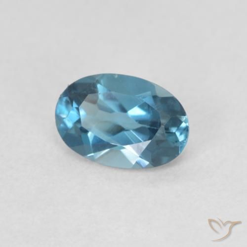 Topazio Blu London naturale da 0.61 ct, Ovale, VVS-VS