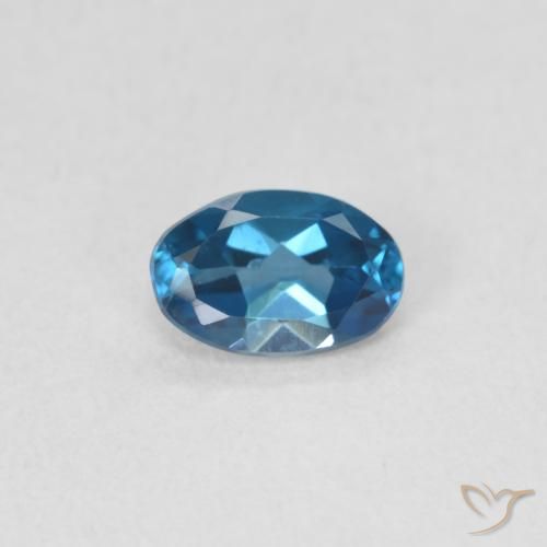 Topazio Blu London naturale da 0.52 ct, Ovale, VS