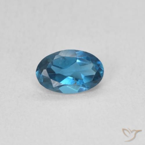 0.53ct Naturale Blu London Topazio, Ovale, VS
