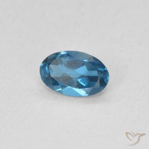 Topazio Blu London naturale da 0.53 ct, Ovale, VS
