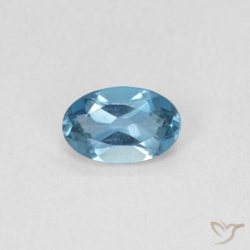 0.54ct Naturale Blu London Topazio, Ovale, VVS-VS