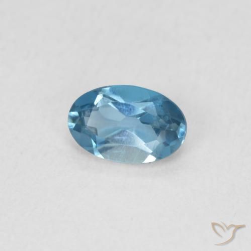 Topazio Blu London naturale da 0.54 ct, Ovale, VVS-VS