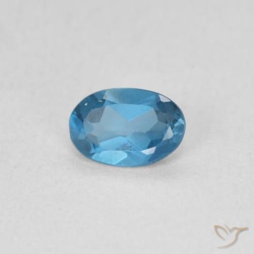 Topazio Blu London naturale da 0.51 ct, Ovale, VS