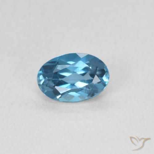 0.65ct Naturale Blu London Topazio, Ovale, VS