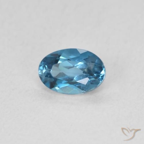 Topazio Blu London naturale da 0.65 ct, Ovale, VS