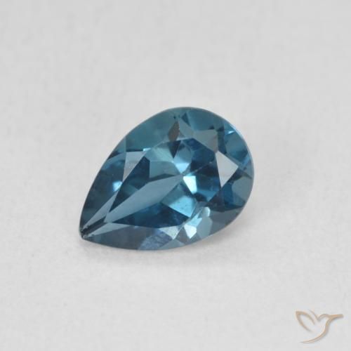 Topazio Blu London naturale da 0.80 ct, Forma a pera, VS