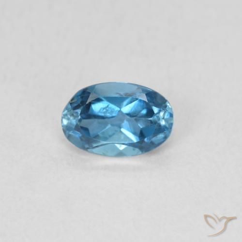 0.58ct Naturale Blu London Topazio, Ovale, VS