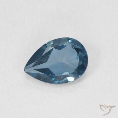 Topazio Blu London naturale da 0.78 ct, Forma a pera, VS