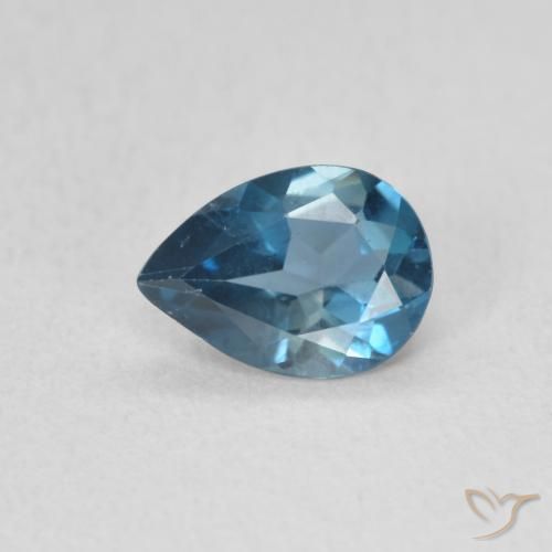0.75ct Naturale Blu London Topazio, Forma a pera, VS
