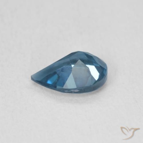 Topazio Blu London naturale da 0.75 ct, Forma a pera, VS