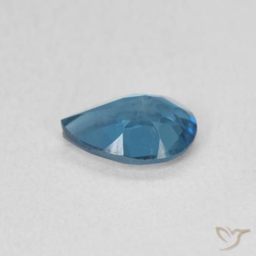 Topazio Blu London naturale da 0.74 ct, Forma a pera, VS