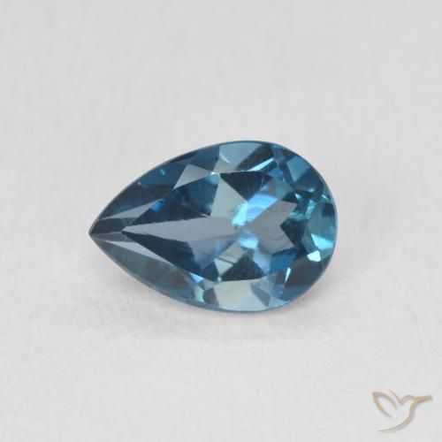 0.86ct Naturale Blu London Topazio, Forma a pera, VS