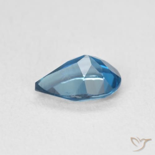 Topazio Blu London naturale da 0.86 ct, Forma a pera, VS