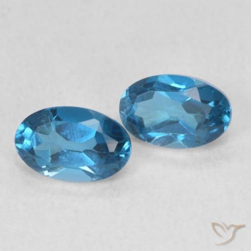 Gemme di Topazio Blu London naturale da 1.13 ct, Ovale, VS