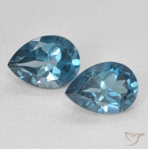 1.76ctw Naturale Blu London Topazio, Forma a pera, VS