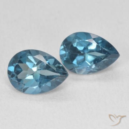 Gemme di Topazio Blu London naturale da 1.76 ct, Forma a pera, VS