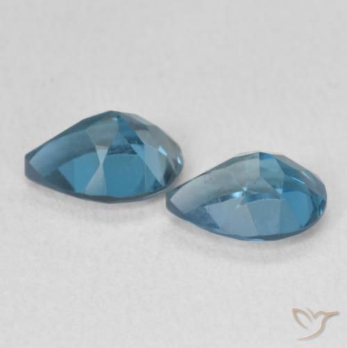 Gemme di Topazio Blu London naturale da 1.76 ct, Forma a pera, VS