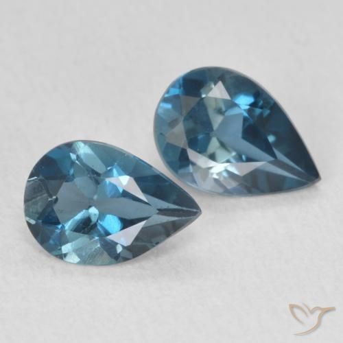 Gemme di Topazio Blu London naturale da 1.23 ct, Forma a pera, VS