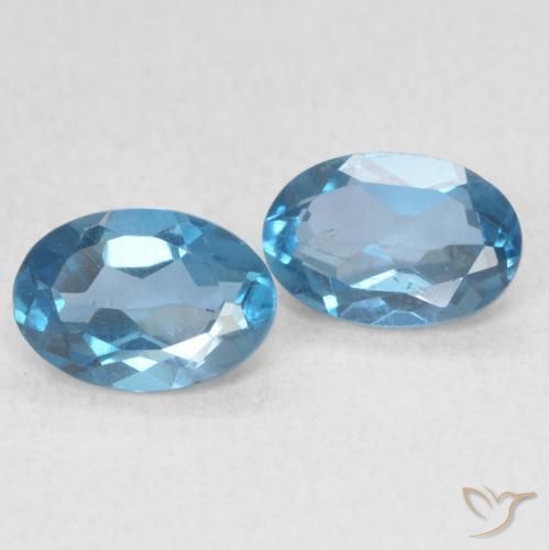Gemme di Topazio Blu London naturale da 1.15 ct, Ovale, VS