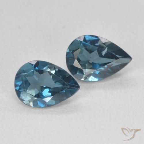 1.59ctw Naturale Blu London Topazio, Forma a pera, VS