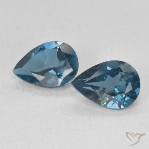 Gemme di Topazio Blu London naturale da 1.59 ct, Forma a pera, VS