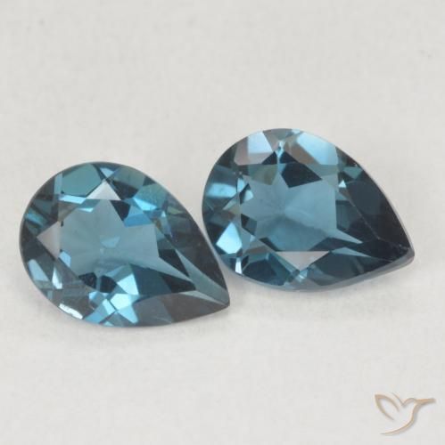 Gemme di Topazio Blu London naturale da 1.47 ct, Forma a pera, VS