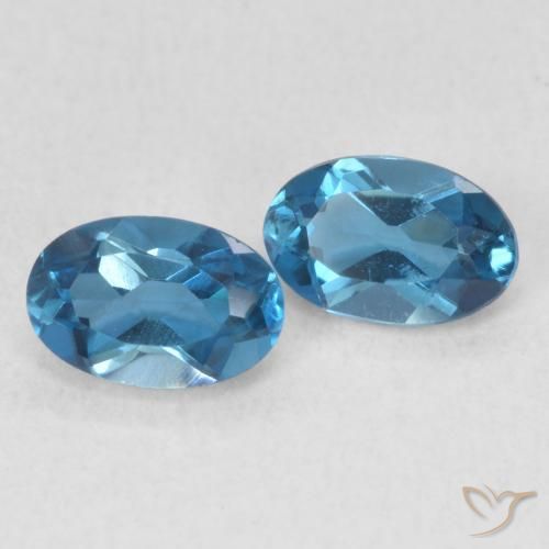 Gemme di Topazio Blu London naturale da 1.12 ct, Ovale, VVS-VS