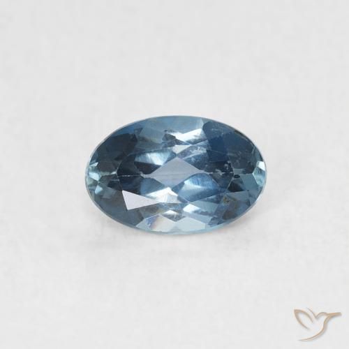 0.58ct Naturale Blu London Topazio, Ovale, VVS-VS