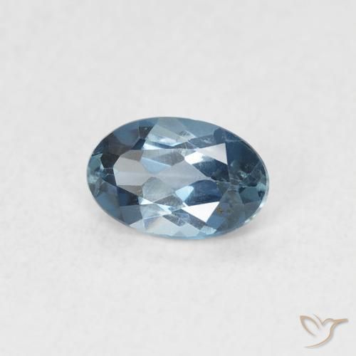 Topazio Blu London naturale da 0.58 ct, Ovale, VVS-VS