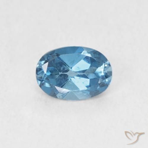 0.53ct Naturale Blu London Topazio, Ovale, VVS-VS, Photo A