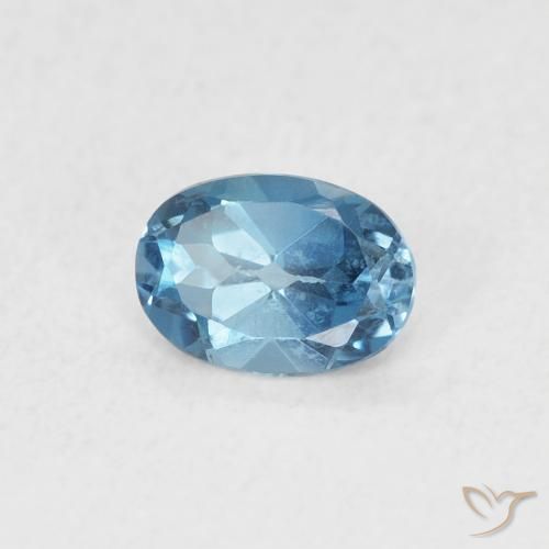 Topazio Blu London naturale da 0.53 ct, Ovale, VVS-VS