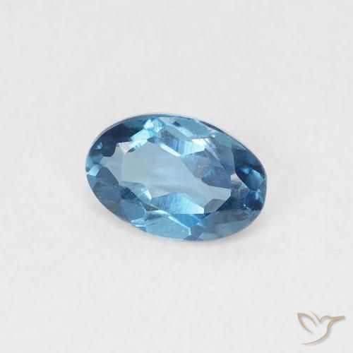 Topazio Blu London naturale da 0.56 ct, Ovale, VVS-VS