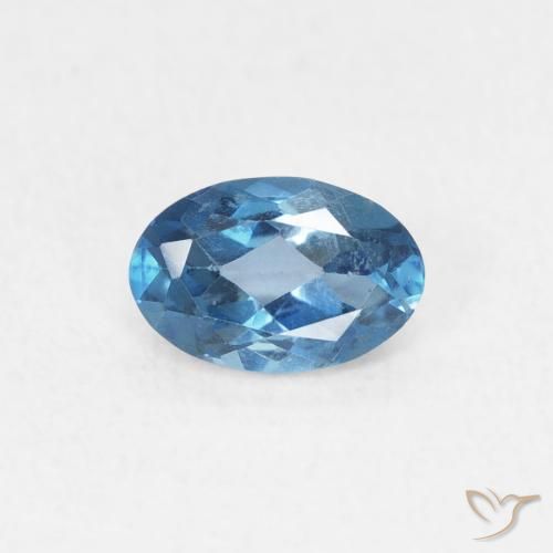 Topazio Blu London naturale da 0.55 ct, Ovale, VVS-VS