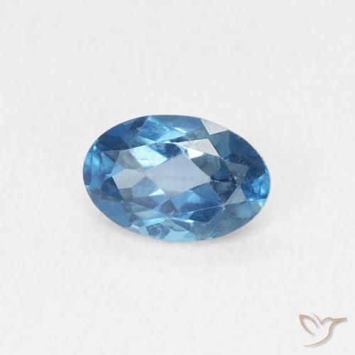Topazio Blu London naturale da 0.55 ct, Ovale, VVS-VS