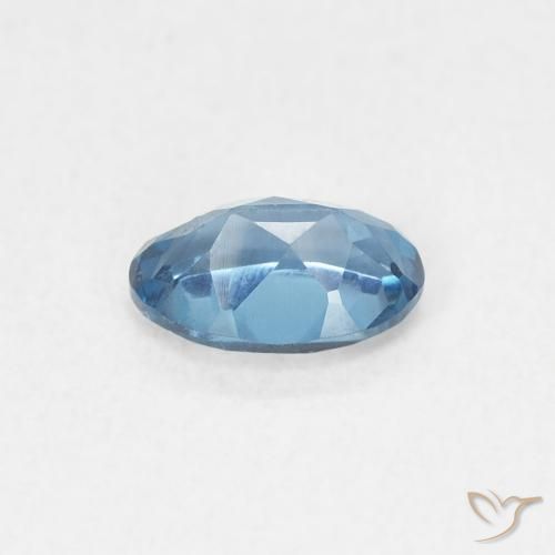 Topazio Blu London naturale da 0.55 ct, Ovale, VVS-VS