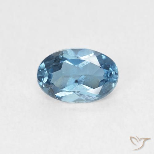 Topazio Blu London naturale da 0.67 ct, Ovale, VVS-VS