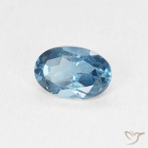 Topazio Blu London naturale da 0.67 ct, Ovale, VVS-VS