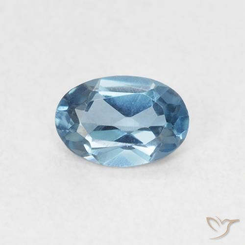 Topazio Blu London naturale da 0.52 ct, Ovale, VVS-VS