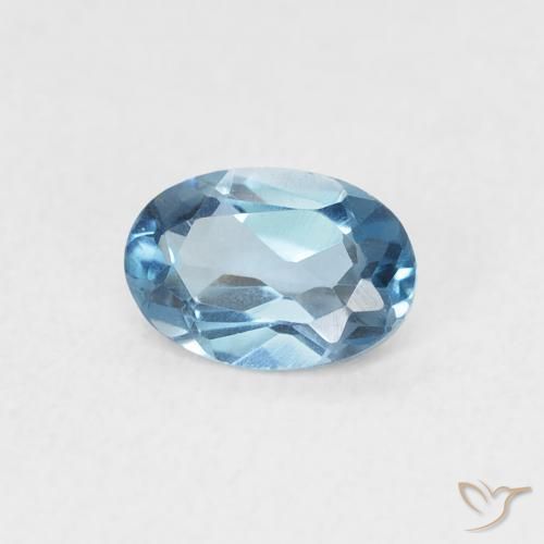 Topazio Blu London naturale da 0.52 ct, Ovale, VVS-VS