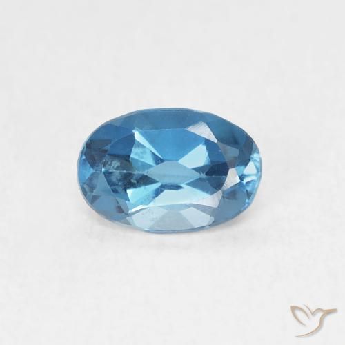 0.65ct Naturale Blu London Topazio, Ovale, VVS-VS