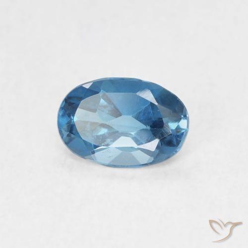 Topazio Blu London naturale da 0.65 ct, Ovale, VVS-VS