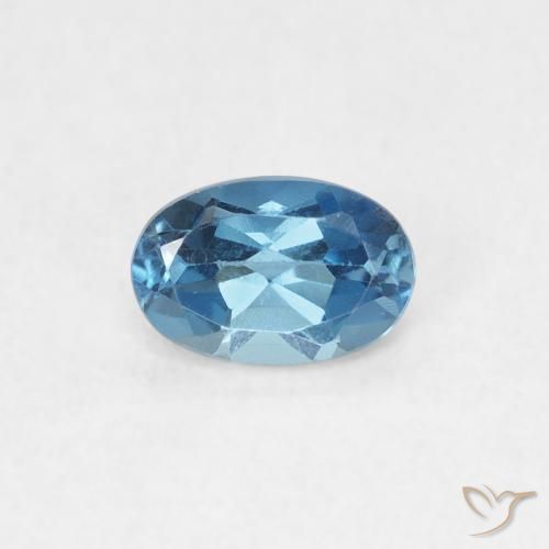 Topazio Blu London naturale da 0.60 ct, Ovale, VVS-VS