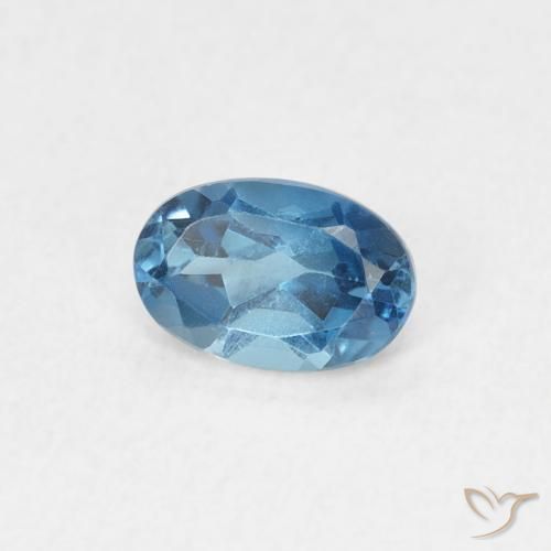 Topazio Blu London naturale da 0.60 ct, Ovale, VVS-VS
