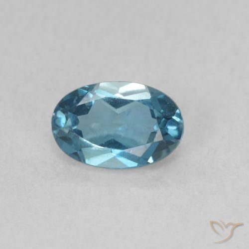 Topazio Blu London naturale da 0.61 ct, Ovale, VVS